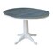 International Concepts Round 36 in Rd Top Ped Table, 12 in Leaf, Dining Ht, White/Heather Gray, 36 W, 48 L, 30.1 in H, Wood K05-36RXT-27B - alternate 10